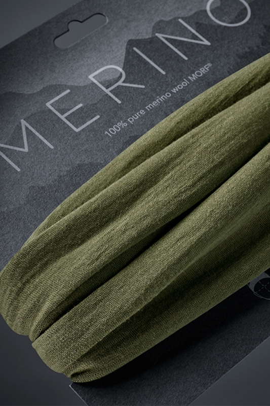 Merino putkihuivi pahvissa